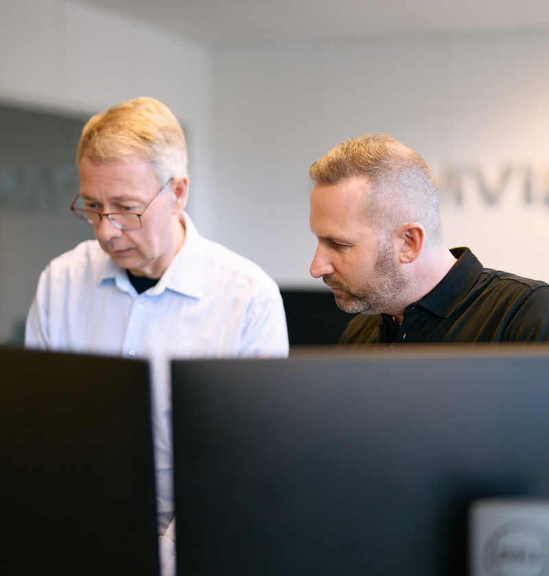 To personer fra hhv. Bornerups og GEJSER som taler om, hvorfor GEjSER har valgt EaaS-abonnementet